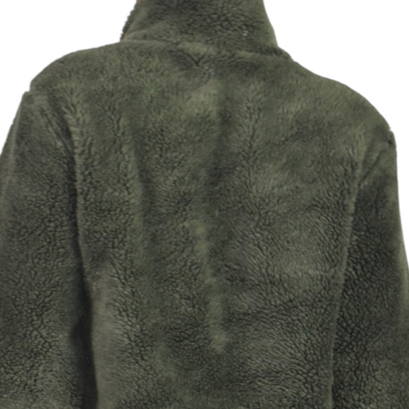 Anine Bing Ryder Faux Fur Jacket Green Olive Sherpa Teddy Plush Zip Front Small - Picture 5 of 16